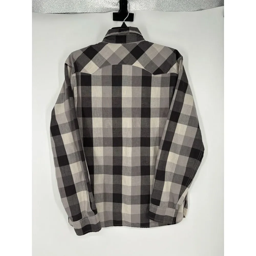 Levi's Pearl Snap Western Shirt Modern‎ Plaid Colorful Long Sleeve Size Medium